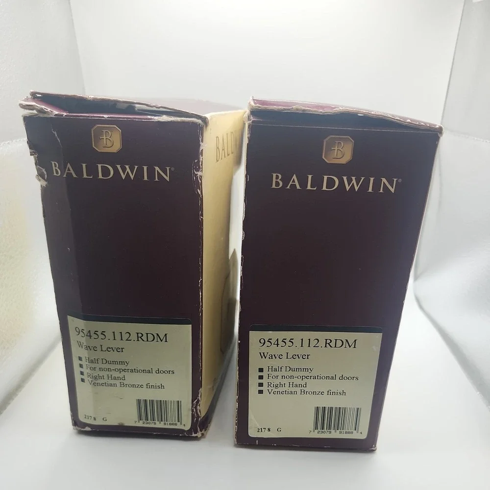 2 BALDWIN PREMIUM INTERIOR DUMMY TRIM LATCH 95455 RDM Right hand Venetian bronze